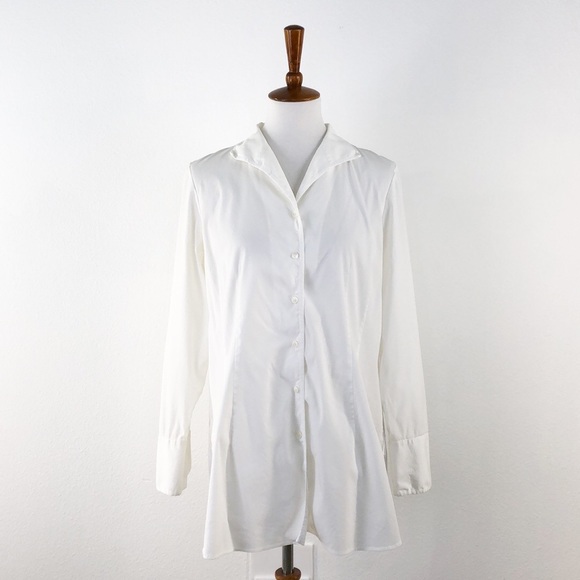 Lafayette 148 New York Tops - Lafayette 148 New York White Button Down Shirt